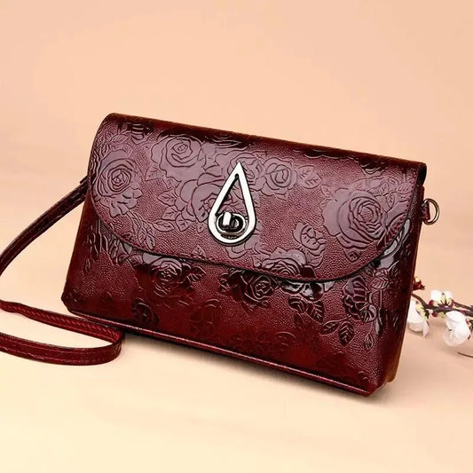 Elegante Abendtasche mit Rosenprägung – Stilvolle Clutch & Umhängetasche für Damen